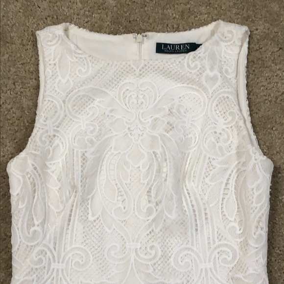 NEW Ralph Lauren embroidered white lace dress XS - Picture 2 of 2